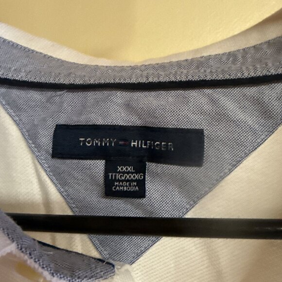 Tommy Hilfiger White Mens Polo Shirt XXXL Cotton Blend Short Sleeve Classic Fit - Picture 3 of 8